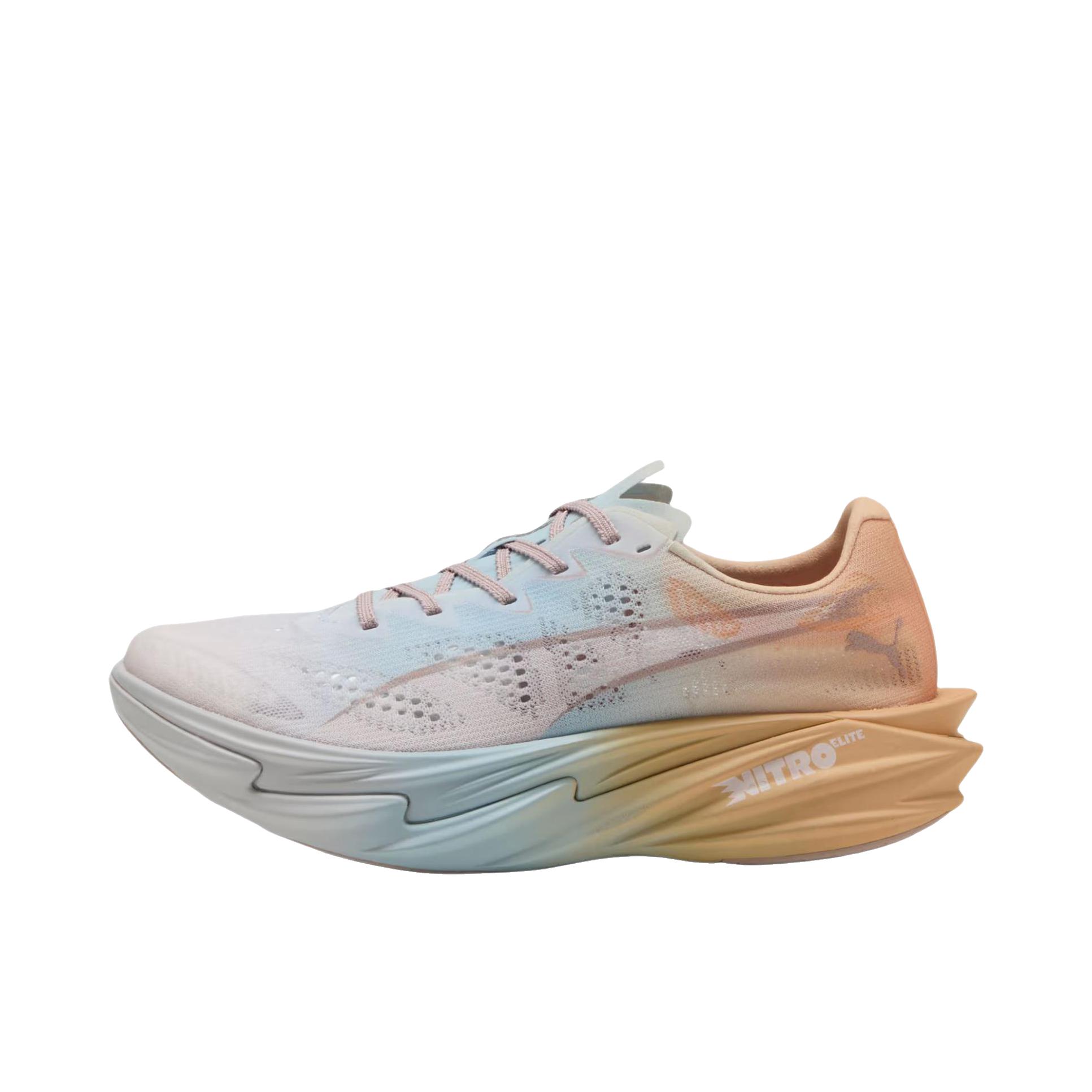 推荐商品：Puma/彪马 deviate nitro Elite 4 跑鞋 舒适时尚轻便防滑回弹贴合长距离竞速比赛 女款/粉色/蓝色/橙色