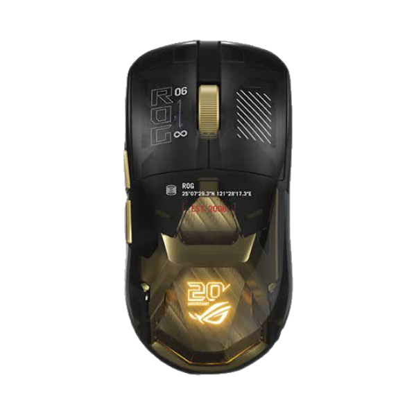 ROG/玩家国度 龙鳞2 Extreme 20周年版 三模鼠标 24K镀金 光微动 职业冠军定制手型 黑金色