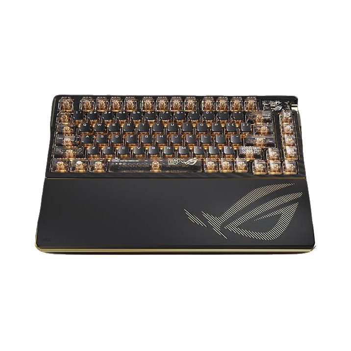ROG/玩家国度 夜魔Extreme 20周年版 三模机械键盘 75配列 热插拔 客制化 全彩OLED 8K回报率 黑透金