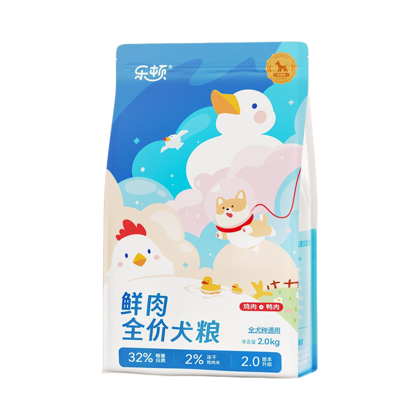 推荐商品：乐顿 金装版鸡肉鸭肉味全价全期 狗粮 改善毛发