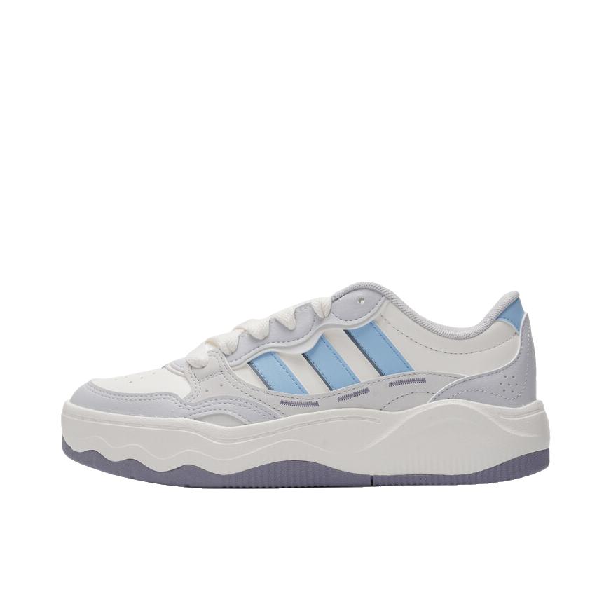 推荐商品：adidas Lite Shuffle 板鞋 时尚舒适运动潮流缓震回弹贴合增高防滑 亮白色/蓝色/符点灰