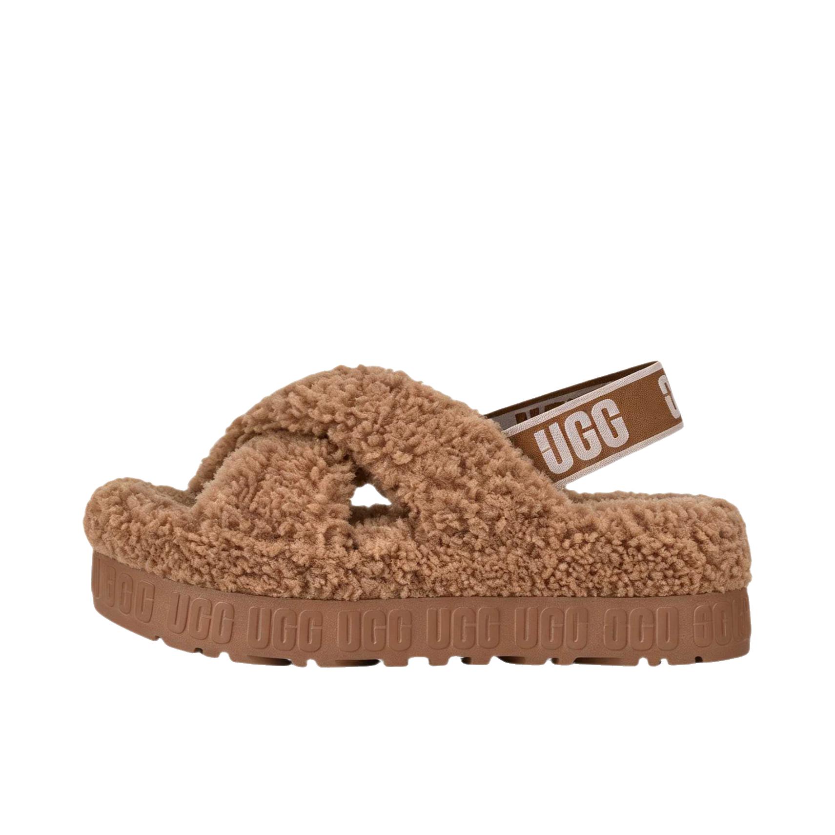 推荐商品：UGG Slipper Evolution 拖鞋 厚底松紧带舒适 加绒/女款/栗色