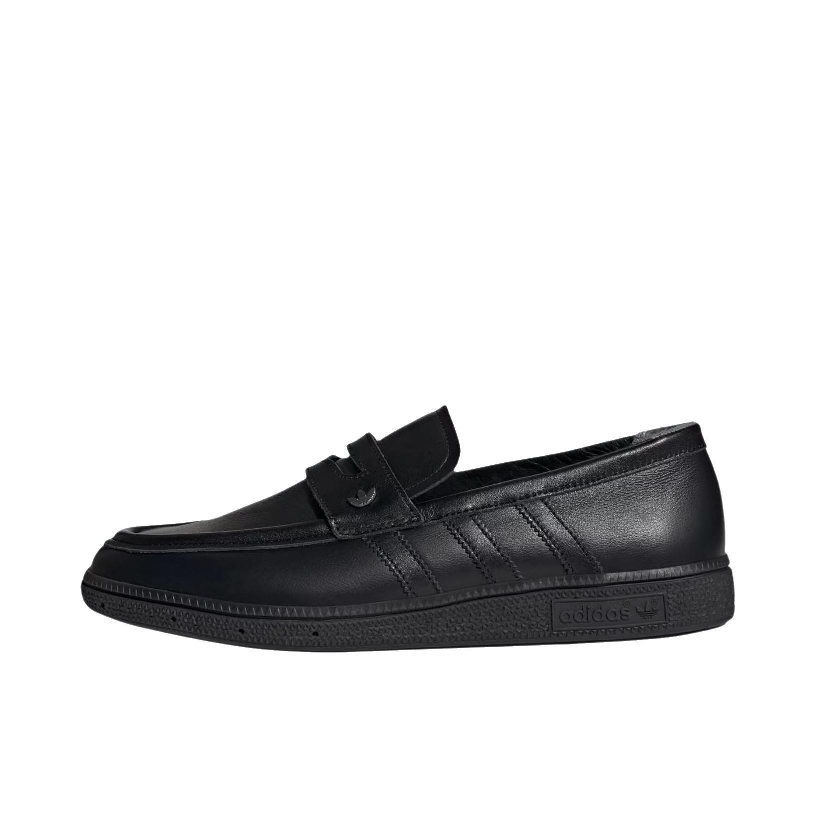 推荐商品：adidas Originals HANDBALL SPEZIAL Loafer 乐福鞋 运动休闲鞋 平跟圆头一脚蹬贴合 钢琴黑