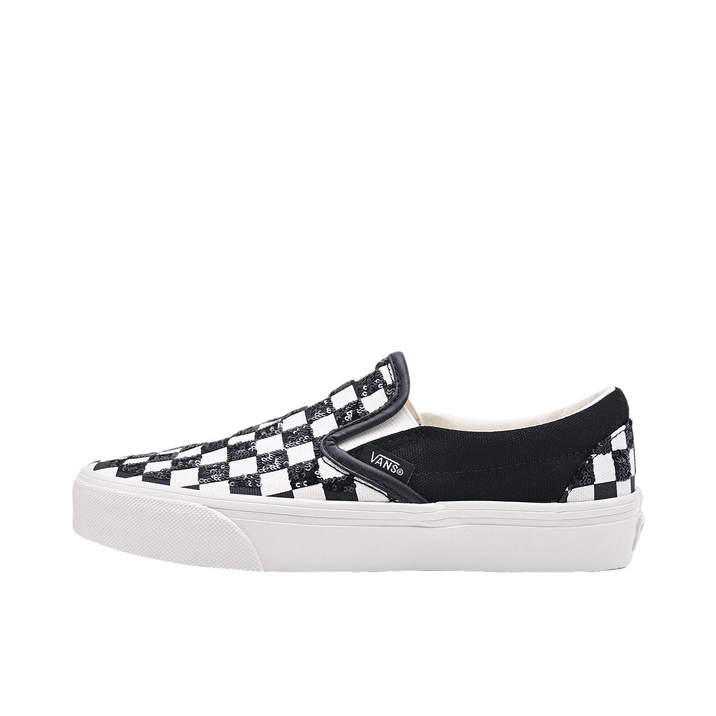 推荐商品：Vans/范斯 Classic Slip-on 防滑 简约 棋盘格 一脚蹬 百搭 休闲 帆布鞋 女款/深黑色
