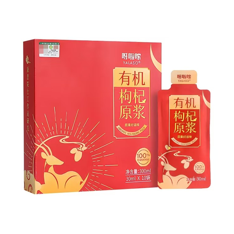 推荐商品：呀啦嗦 有机枸杞原浆 盒装