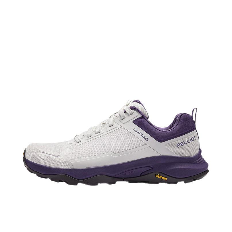 推荐商品：Pelliot/伯希和 HT-远见2.0 Vibram 徒步鞋 户外鞋 耐磨减震防滑透气 女款/白桦灰/蓝莓紫