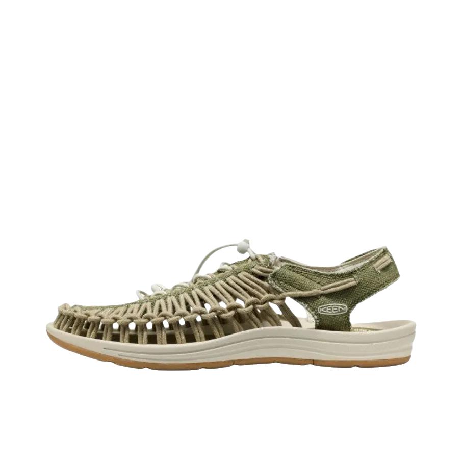 推荐商品：KEEN/科恩 Uneek 防滑耐磨 舒适时尚 休闲百搭 简约潮流 速干 沙滩鞋 户外鞋 橄榄绿/桦木白
