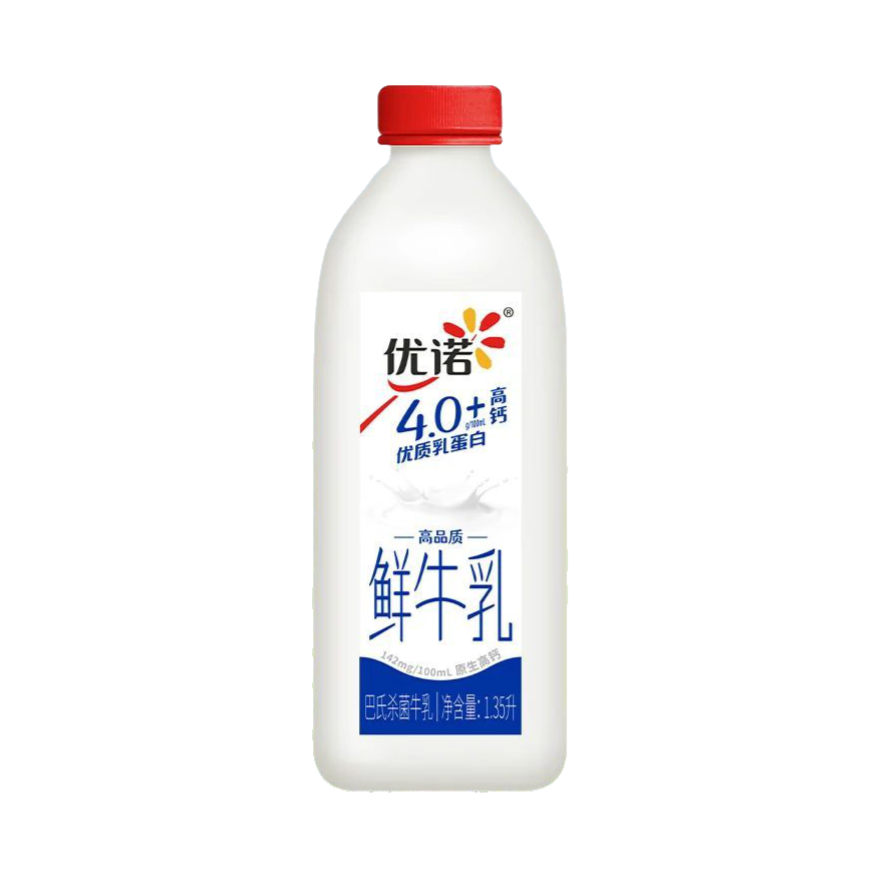 推荐商品：yoplait/优诺 4.0+ 1.35L 鲜牛乳 瓶装