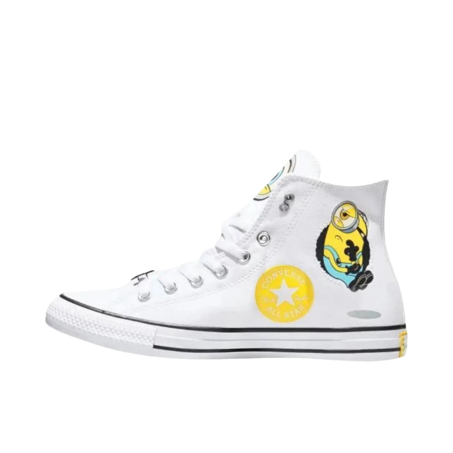 推荐商品：Converse/匡威 Chuck Taylor All Star 帆布鞋 常青款轻便防滑耐磨百搭复古圆头减震贴合高帮 Minions小黄人联名/白色