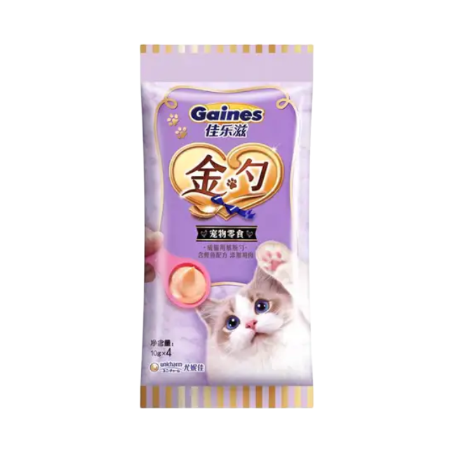 推荐商品：GAINES/佳乐滋 金勺成猫慕斯勺 猫零食湿粮包 补水营养舔舔勺