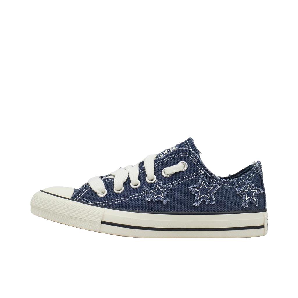 推荐商品：Converse/匡威 Chuck Taylor All Star 帆布鞋 常青款轻便防滑耐磨百搭复古圆头减震贴合高帮 蓝色/雪白色