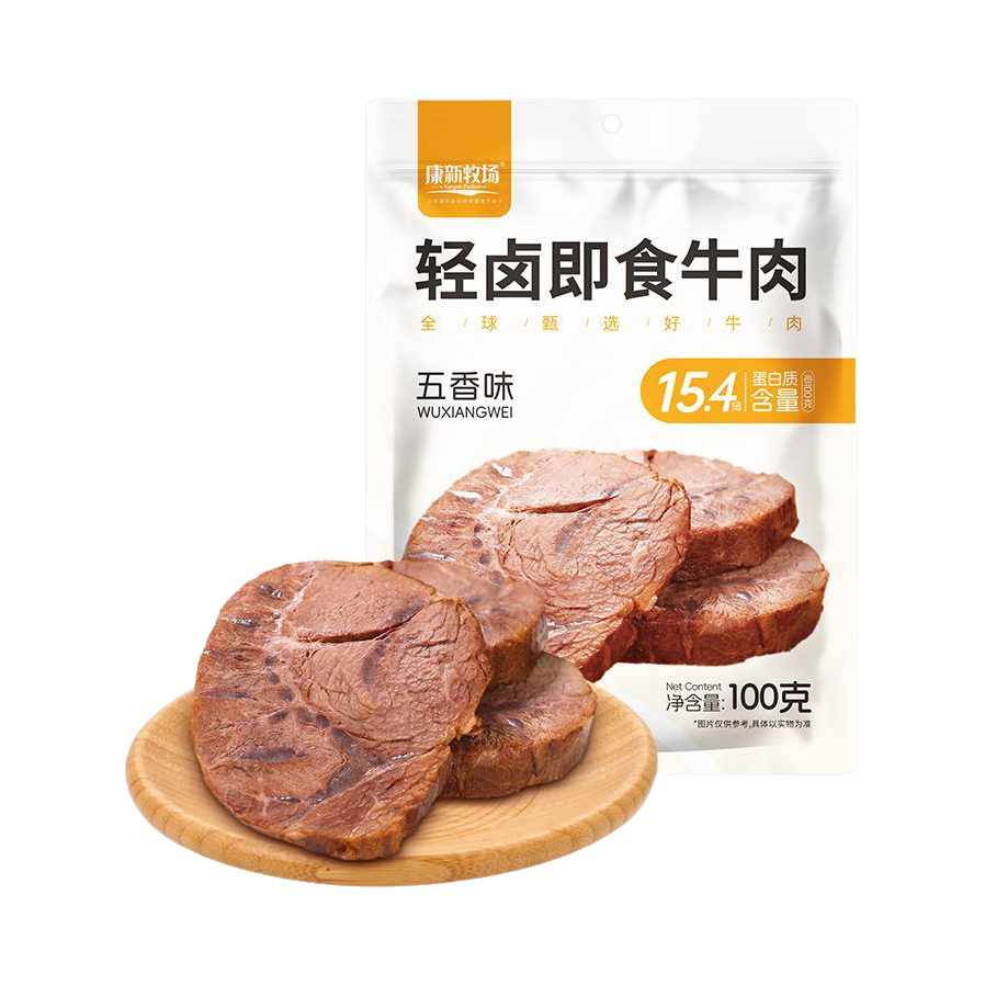 推荐商品：康新牧场 五香味 100g 轻卤即食牛肉 袋装