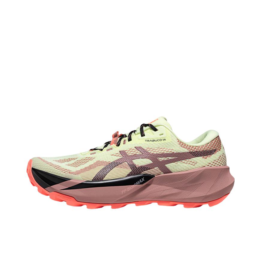 推荐商品：Asics/亚瑟士 Gel-Trabuco 14 越野跑鞋 柔软舒适透气百搭抓地回弹减震支撑圆头网布贴合 黄绿色/红色