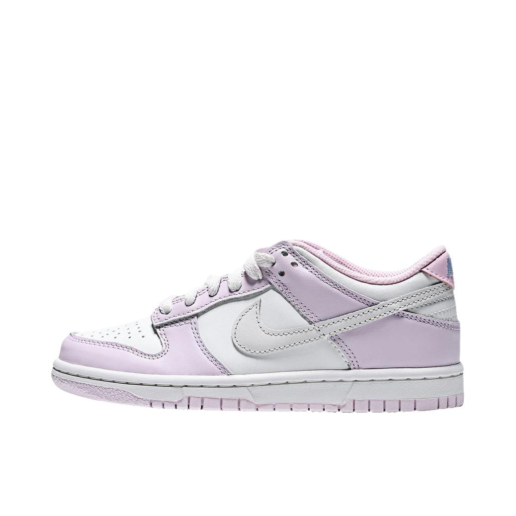 推荐商品：Nike Dunk 板鞋 经典复古百搭 大童/白色/浅紫色