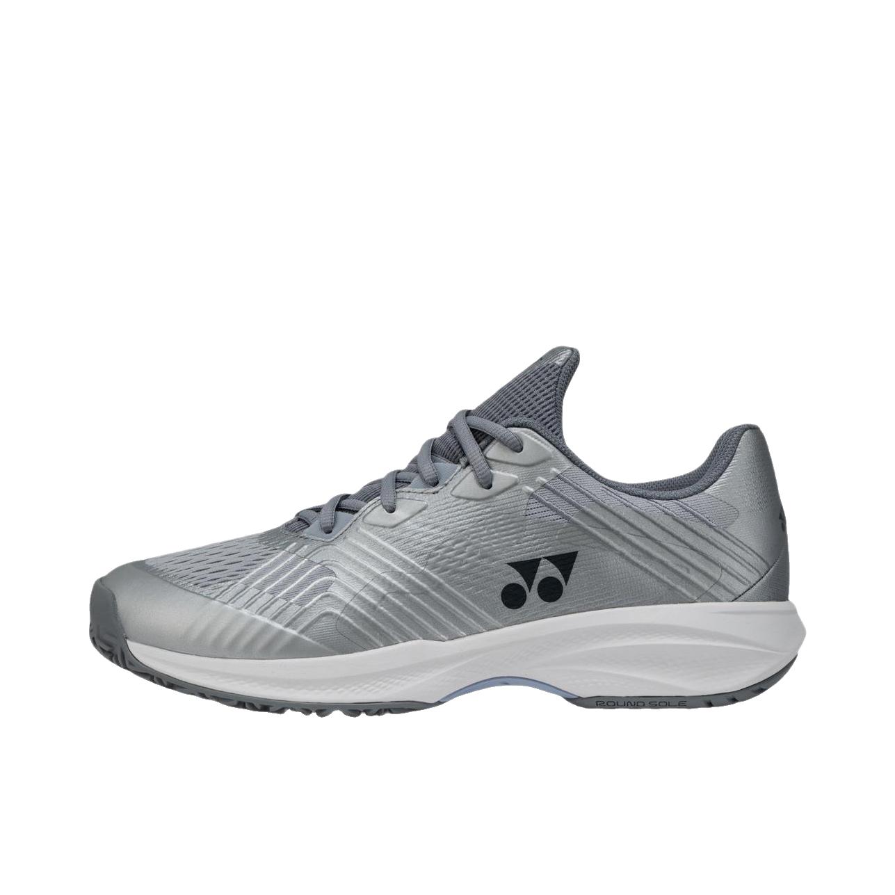 推荐商品：YONEX/尤尼克斯 网球鞋 系带低帮橡胶厚底 银色