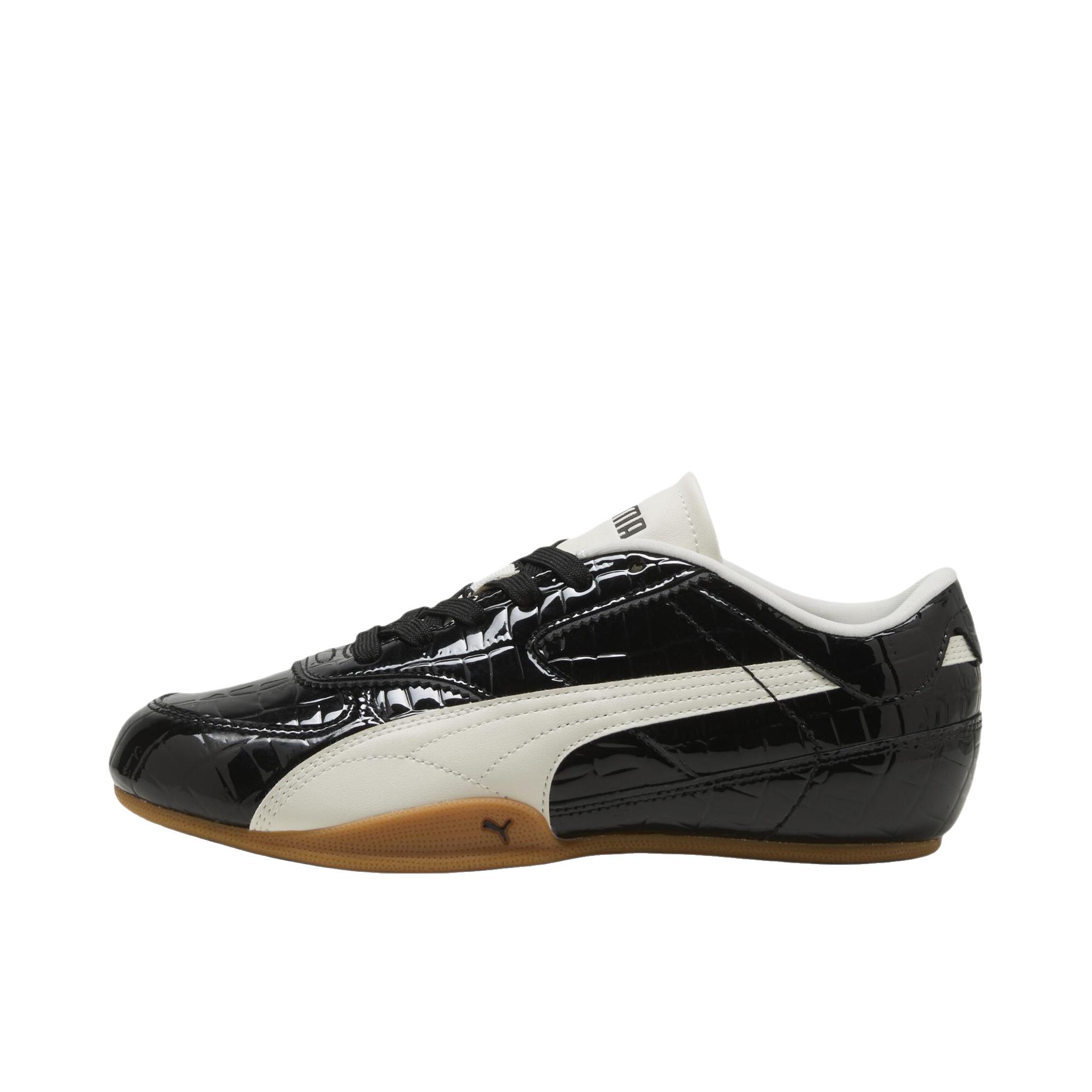 推荐商品：Puma/彪马 Bella Mina Croc 运动休闲鞋 薄底复古户外漆皮 黑色/米白色