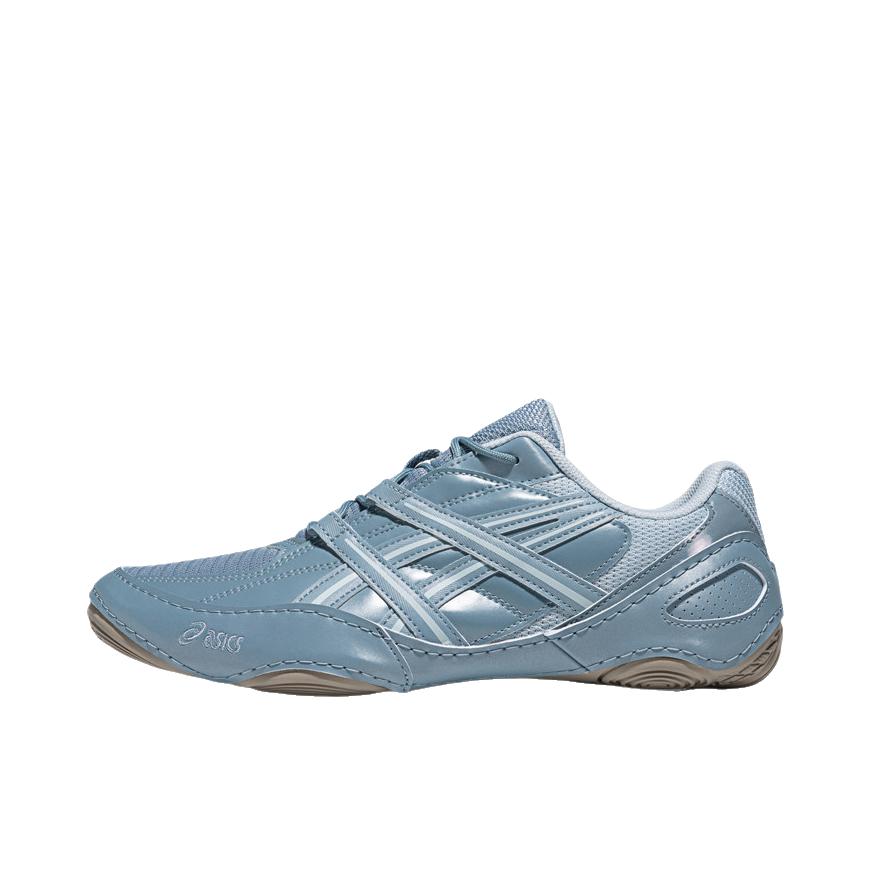 推荐商品：Asics/亚瑟士 Hypersync 运动休闲鞋 圆头薄底系带复古 蓝色