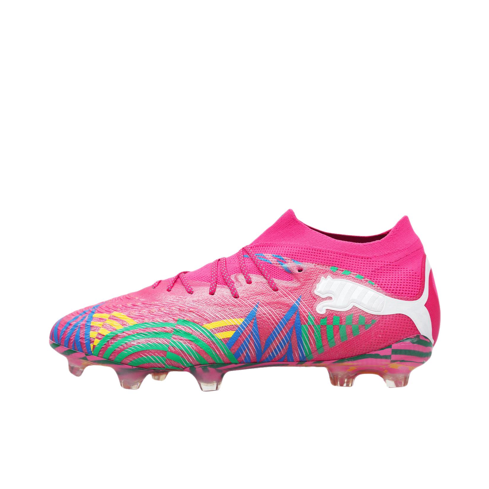 推荐商品：Puma/彪马 future 9 Ultimate FG 足球鞋 钉鞋 胶质长钉天然草地 粉色/绿色