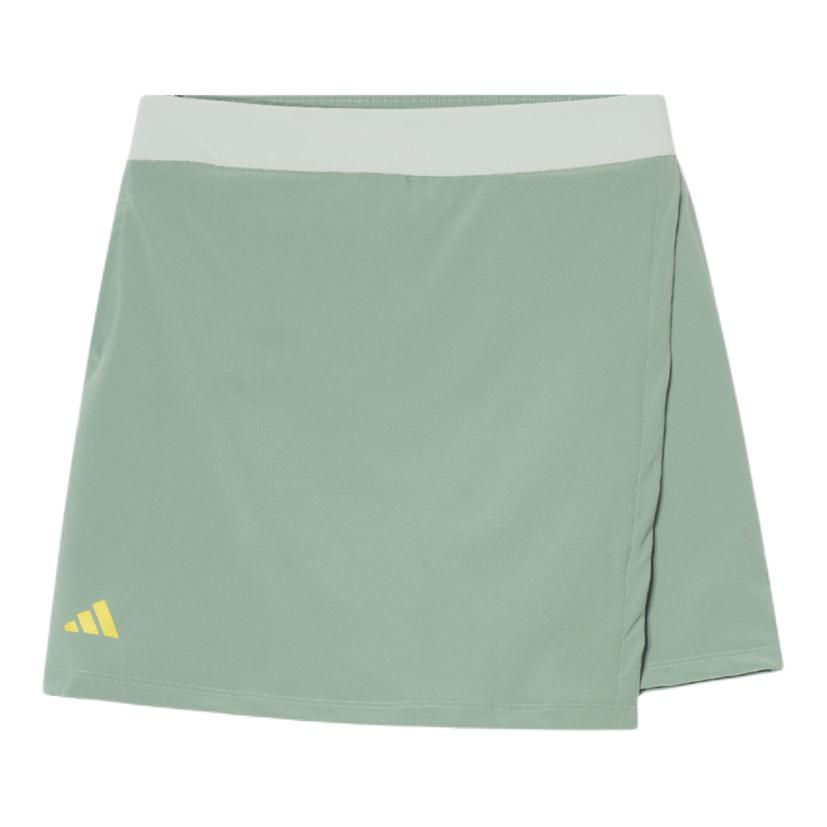 推荐商品：Adidas/阿迪达斯童装 透气不对称侧开衩速干半身短裙 女中大童 JG8608 银灰绿