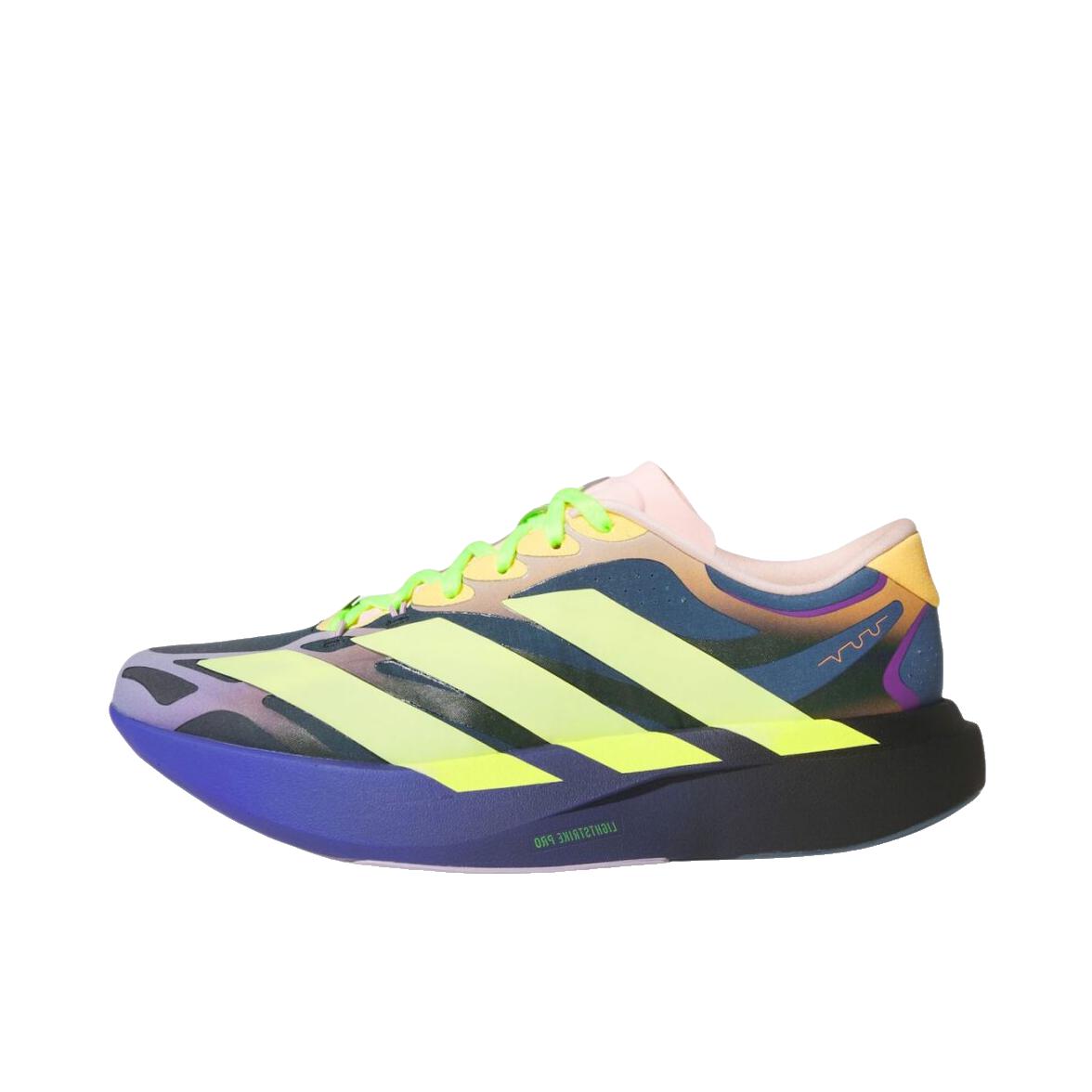 推荐商品：adidas Adizero Evo SL EXO 跑鞋 马拉松竞速橡胶回弹舒适贴合 Whitaker Group联名/黄色/蓝色