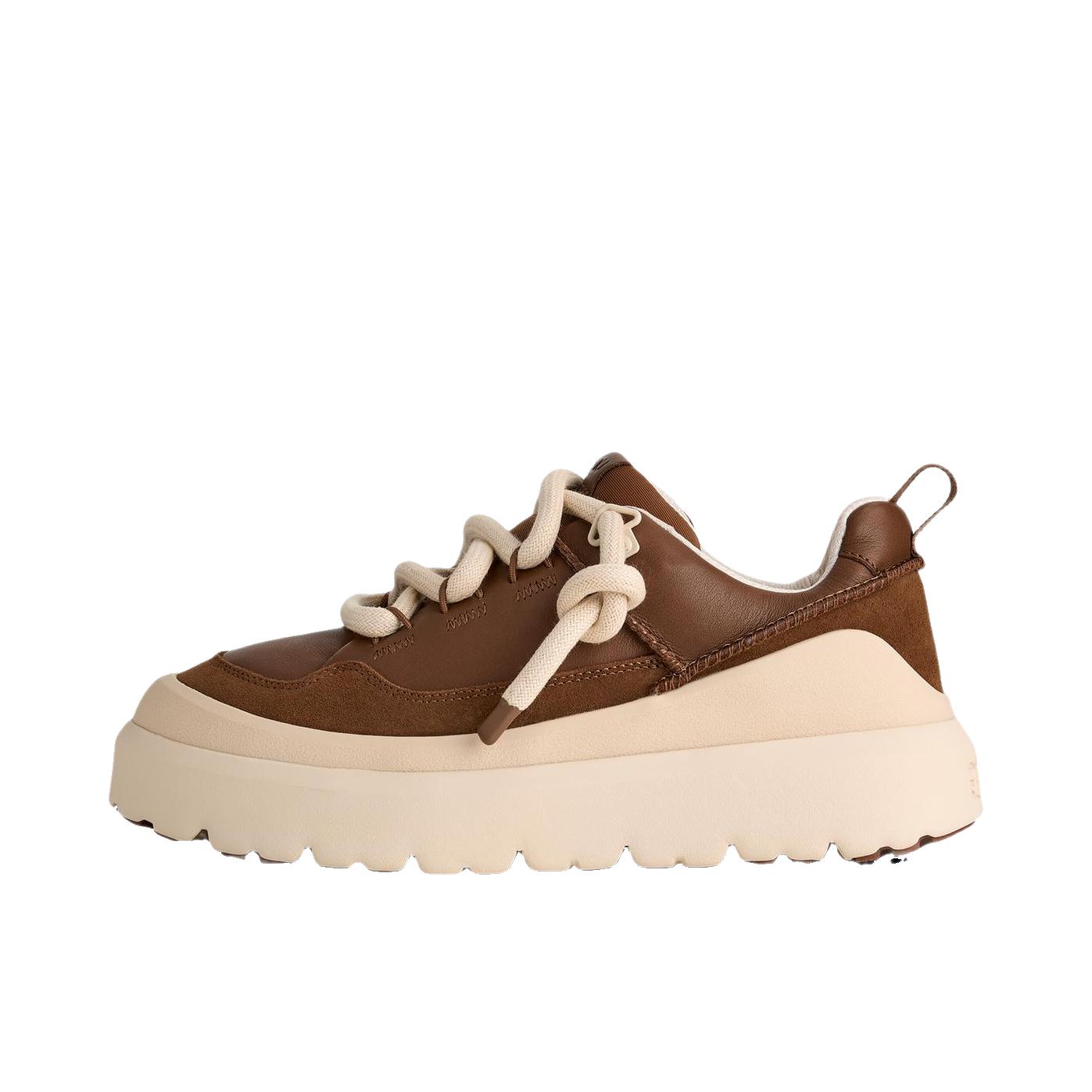 推荐商品：UGG Heritage 运动休闲鞋 牛皮革简约防滑低帮 深栗色/浪花白色