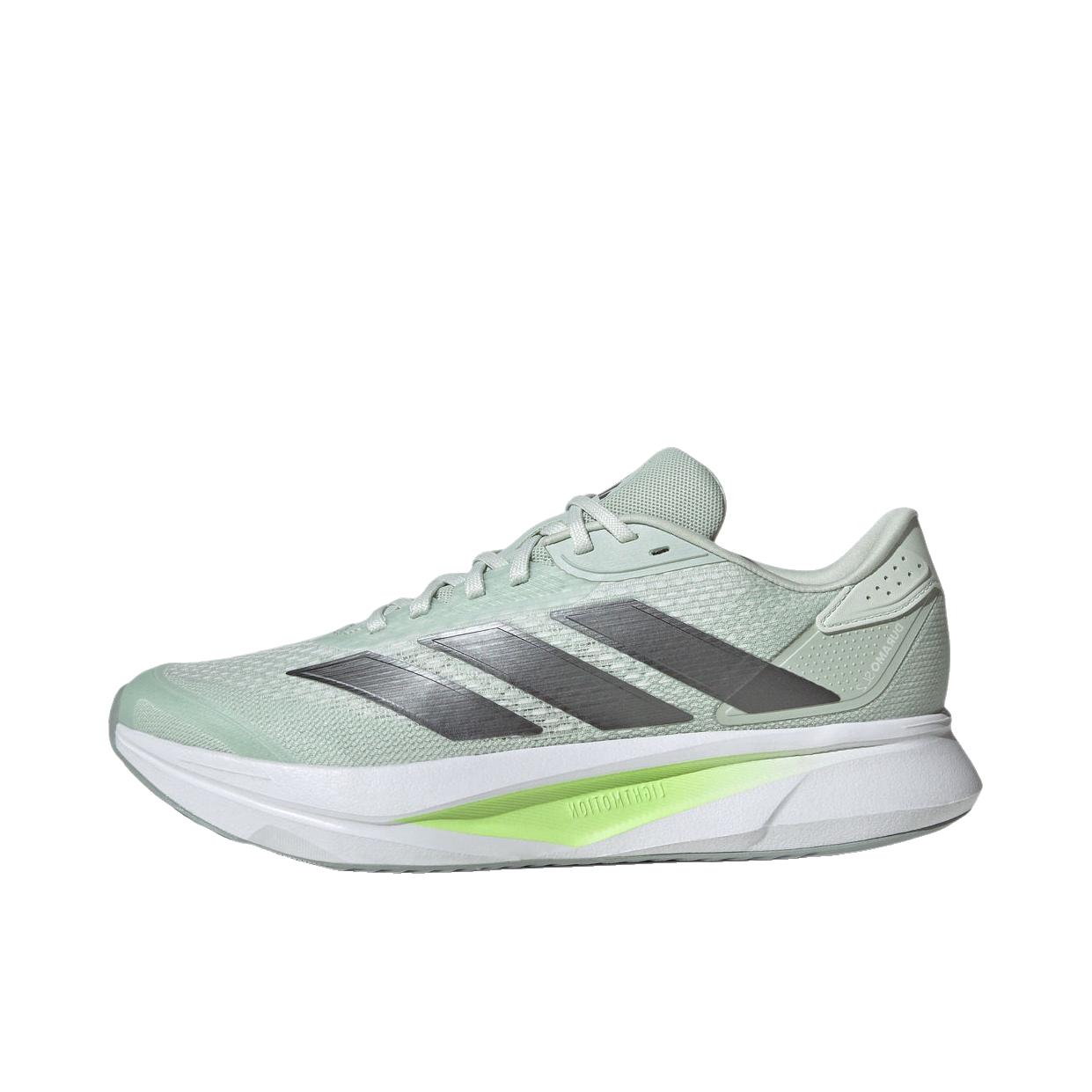 推荐商品：adidas DURAMO SL 2.0 跑鞋 百搭耐磨低帮系带透湿排汗鞋面网眼布短跑训练缓震防滑回弹备赛贴合耐穿支撑 亚麻绿/水晶翡翠绿