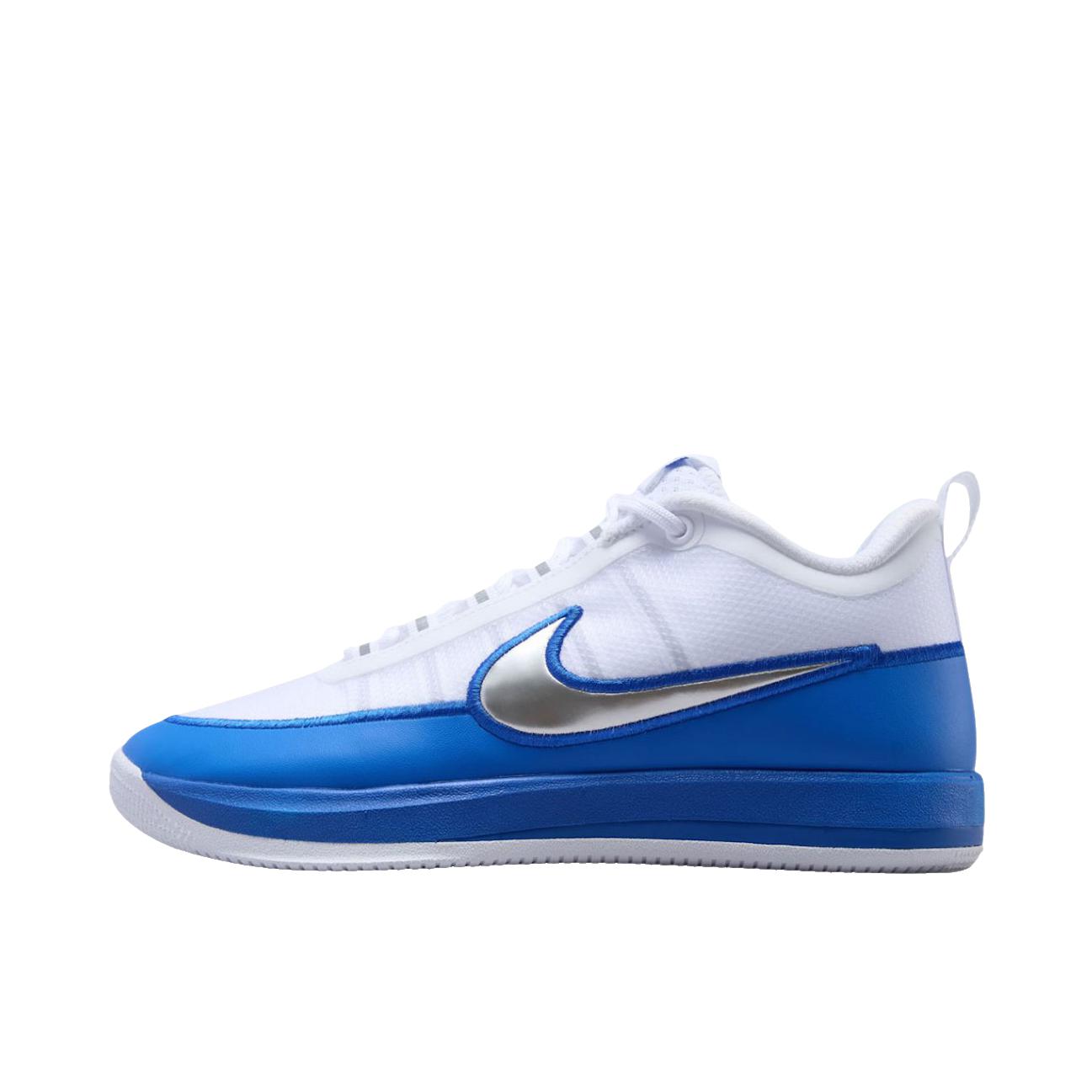 推荐商品：Nike Book 2 篮球鞋 百搭耐磨低帮系带贴合抓地支撑回弹实战抗扭 白色/游戏皇家/金属银