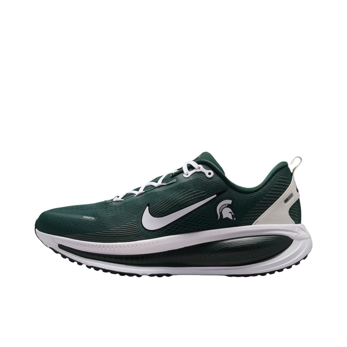 推荐商品：Nike Vomero 18 跑鞋 减震防滑低帮厚底训练轻便短跑贴合防水 NCAA联名/专业绿/黑色/白色