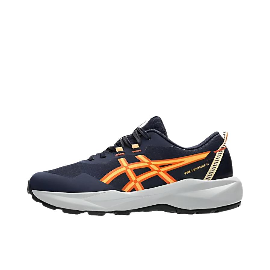 推荐商品：Asics/亚瑟士 GEL-VENTURE 11 越野跑鞋 橡胶减震透气抓地耐穿贴合网布防水 大童/午夜/橙色光芒 