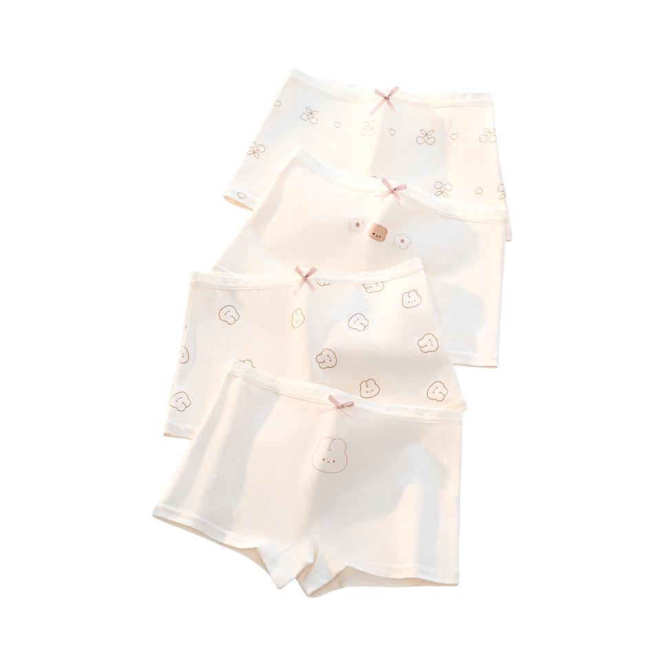 推荐商品：MYT/棉优童童装 抗菌平角纯棉内裤 女中大童 p31-11.5-w 白/兔子+白/兔子满印+白/小熊+白/印花