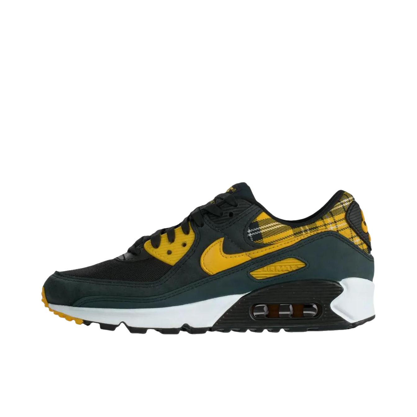 推荐商品：Nike Air Max 90 Ultra 跑鞋 气垫缓震防滑耐磨舒适轻便百搭简约运动网布低帮贴合 墨绿色/黄色