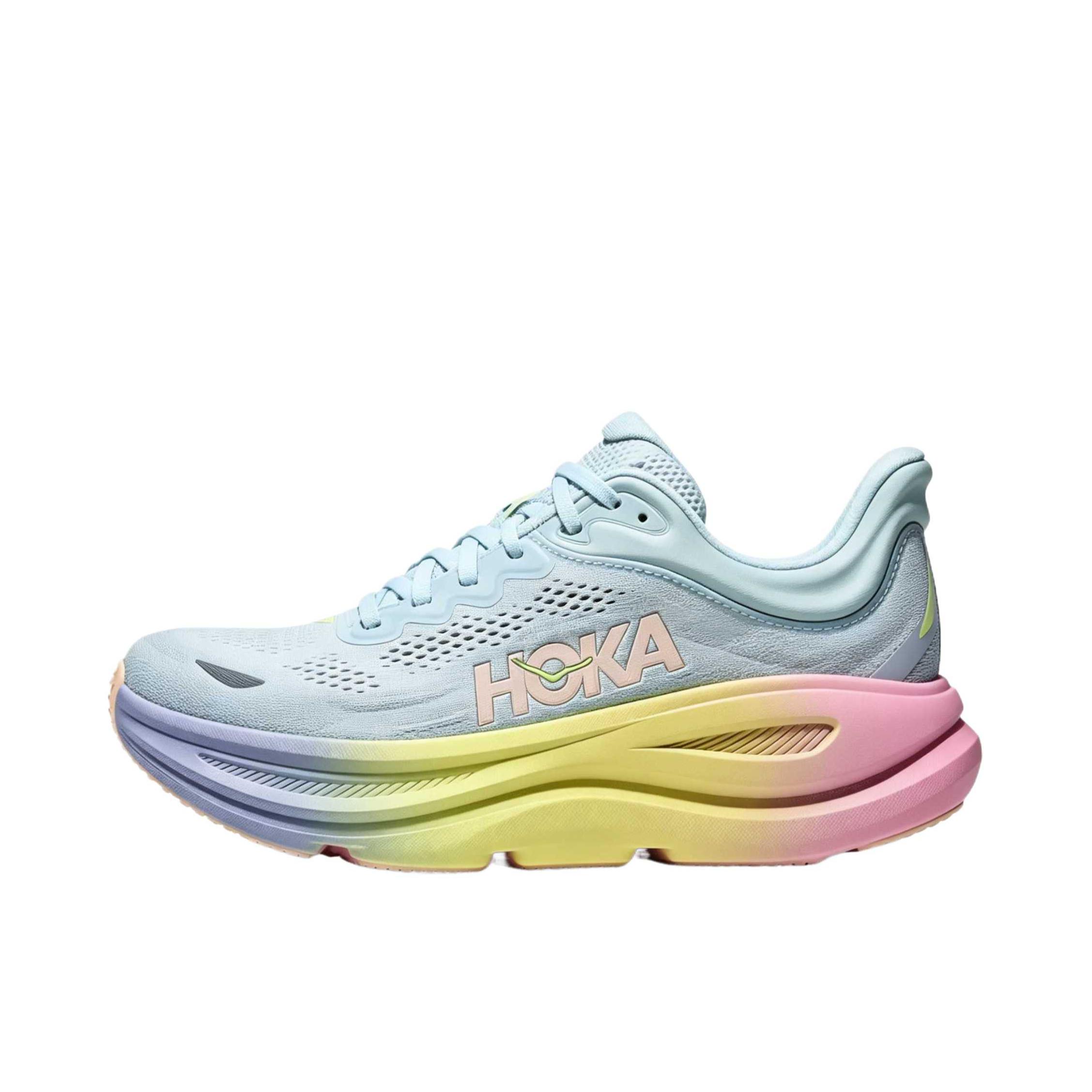 推荐商品：HOKA ONE ONE Bondi 9 越野跑鞋 防滑耐磨缓震透气低帮舒适百搭 低帮/闪烁的蓝色/阴天