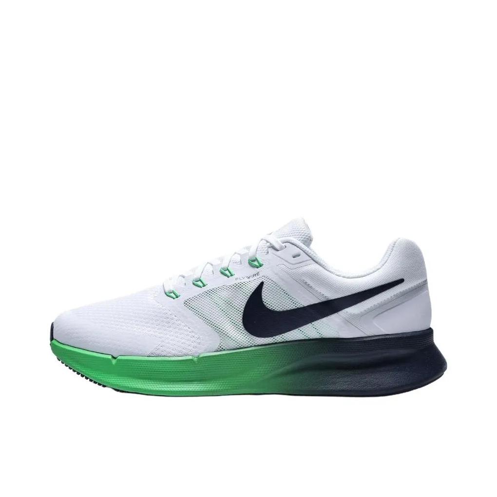 推荐商品：Nike Run Swift 3 跑鞋 减震防滑耐磨舒适网面透气缓震运动支撑贴合圆头耐穿耐用 白色/深绿色