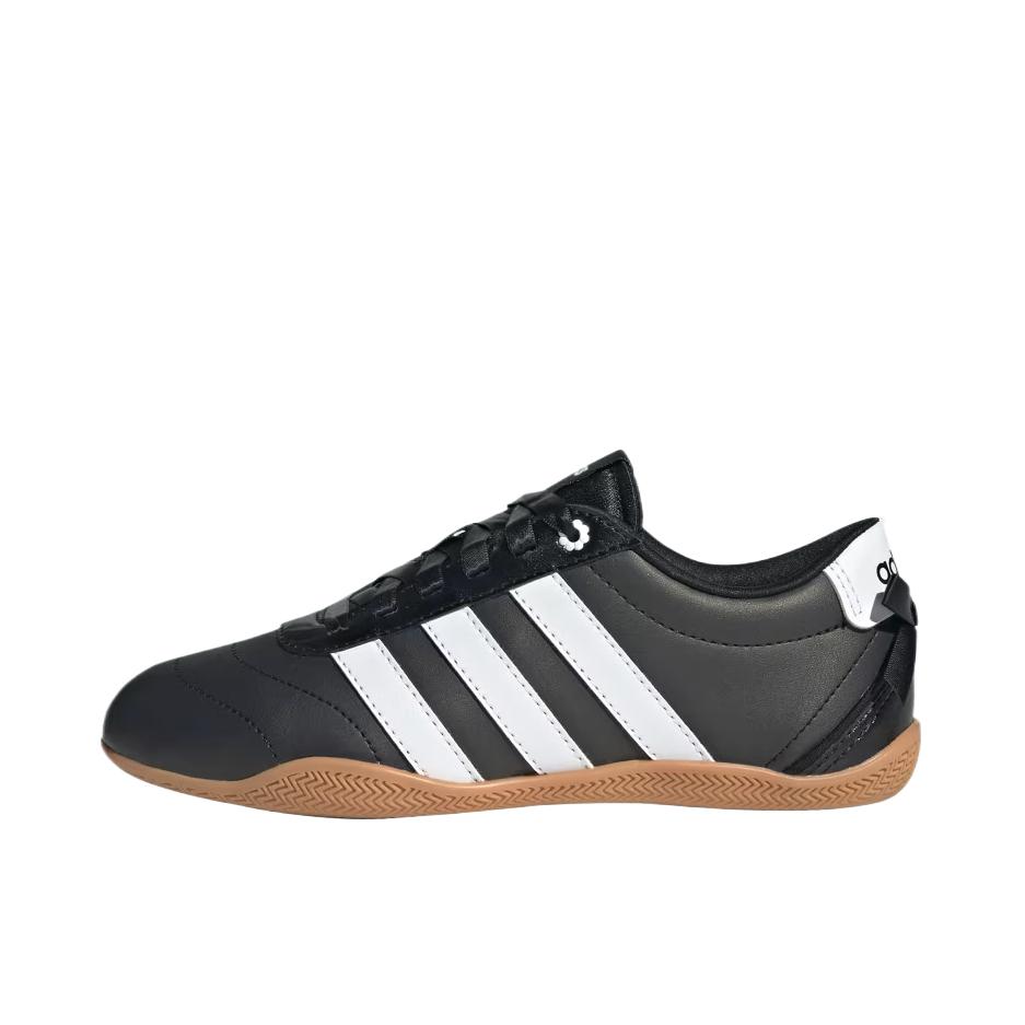 推荐商品：adidas Grand Court Lo 德训鞋 薄底鞋 运动休闲鞋 舒适潮流百搭复古贴合 低帮/大童/核心黑/云白色/高分辨率黄