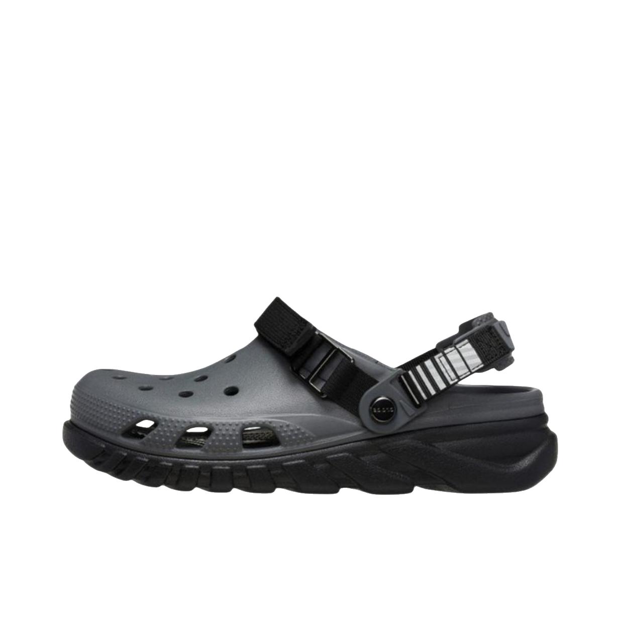 推荐商品：Crocs/卡骆驰 Duet Max Clog 蜗轮 沙滩包头 外穿 百搭 时尚潮流 运动风格 柔软 舒适透气 防滑耐磨 户外 拖鞋 洞洞鞋 凉鞋 炭黑色
