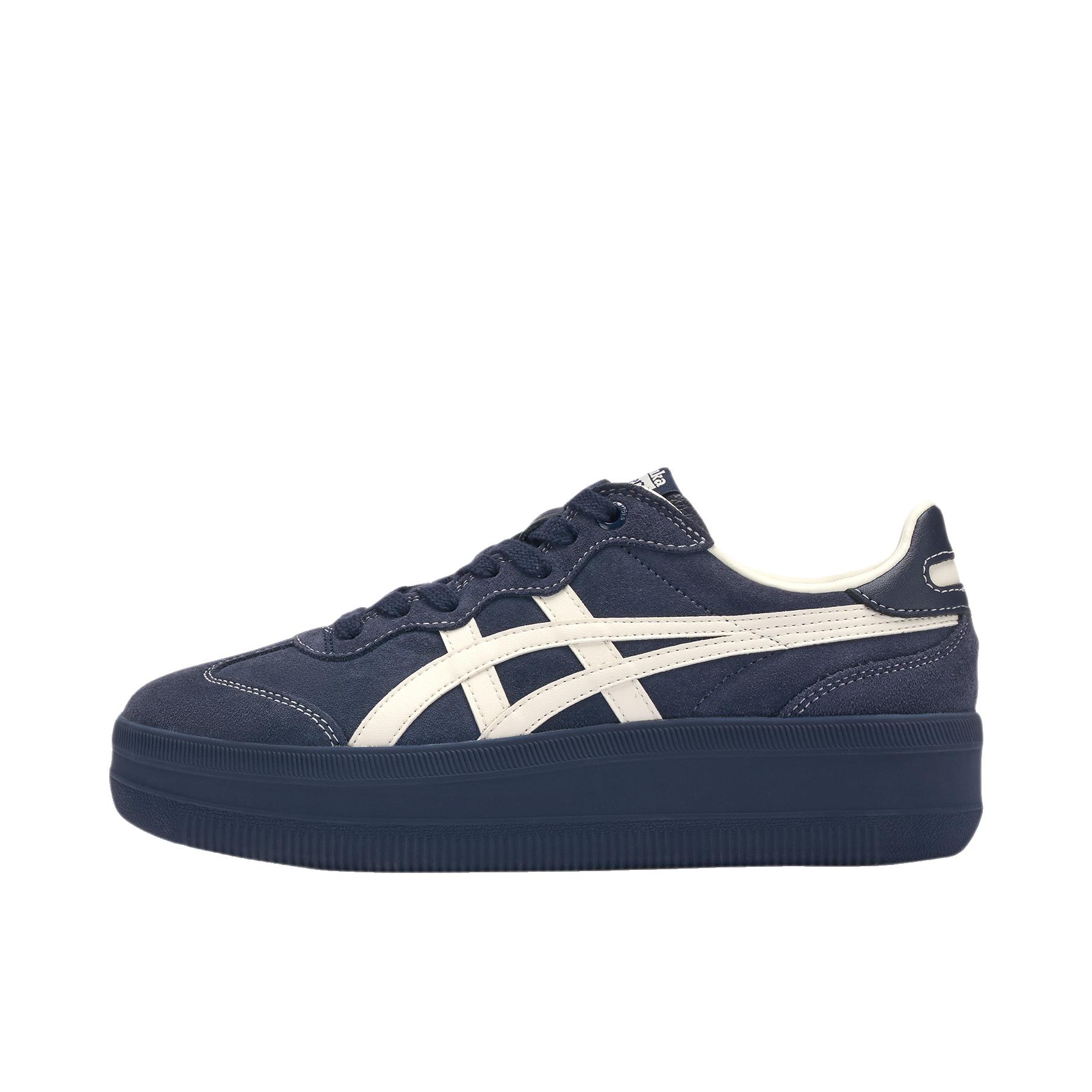 推荐商品：Onitsuka Tiger/鬼冢虎 Tokuten CHUNK 运动休闲鞋 低帮圆头厚底防滑 深蓝色