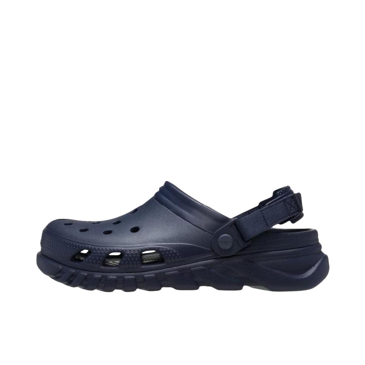 推荐商品：Crocs/卡骆驰 Duet Max Clog 蜗轮 沙滩包头 外穿 百搭 时尚潮流 运动风格 柔软 舒适透气 防滑耐磨 户外 拖鞋 洞洞鞋 凉鞋 深蓝色
