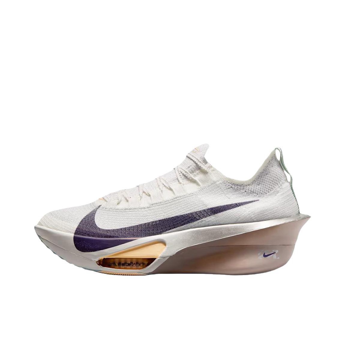 推荐商品：Nike Air Zoom Alphafly Next% 3 跑鞋 碳板气垫回弹马拉松竞速包裹性耐用 铂金灰/海洋立方/月光粒子/紫色王朝