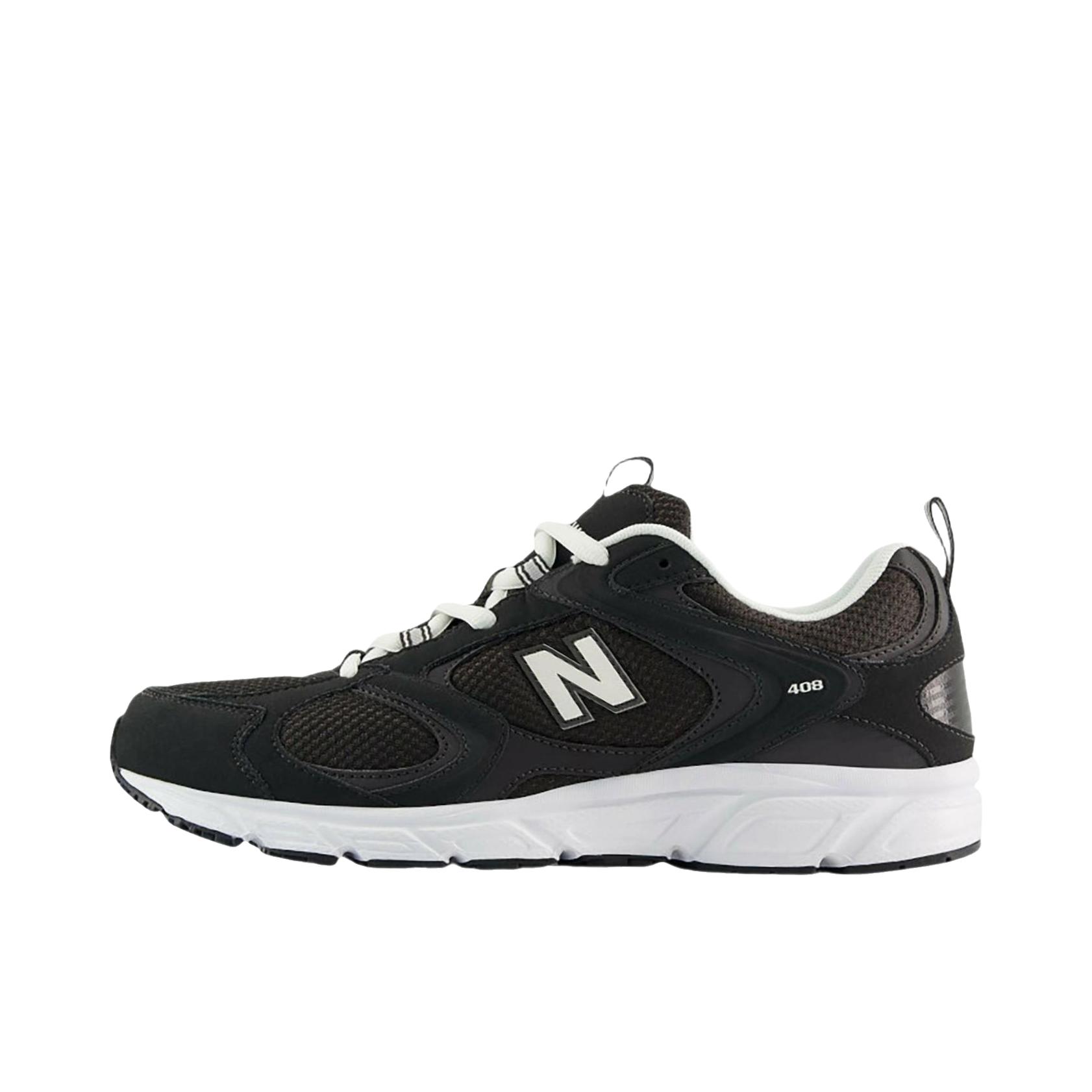 推荐商品：New Balance 408 织物 透气耐磨 防滑增高 舒适网面 时尚复古 潮流 运动休闲鞋 D宽/黑色/白色