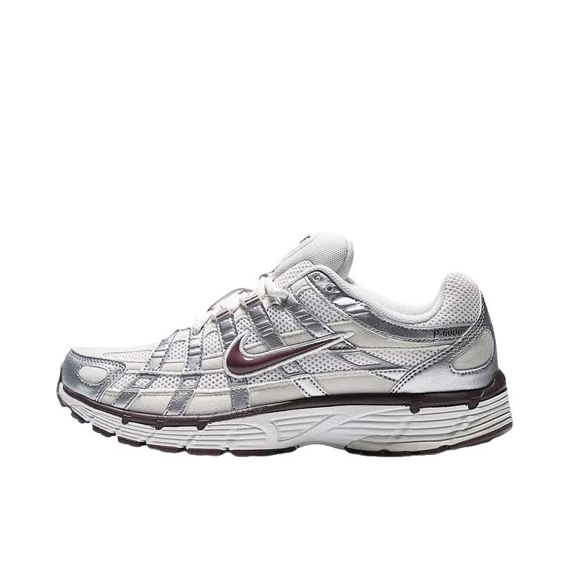 推荐商品：Nike P-6000 CNPT 运动休闲鞋 机能风跑鞋风舒适缓震防滑耐磨时尚潮流复古贴合网面支撑圆头 银色/纯白色