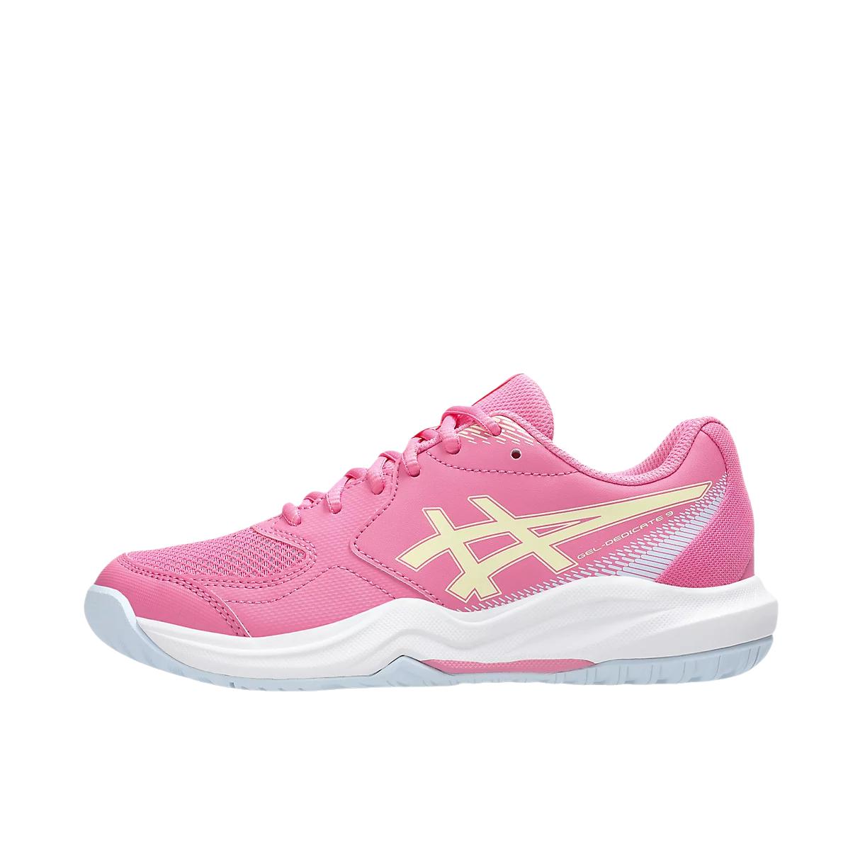 推荐商品：Asics/亚瑟士 GEL-DEDICATE 9 网球鞋 稳定透气防滑 大童/火龙果/软黄色