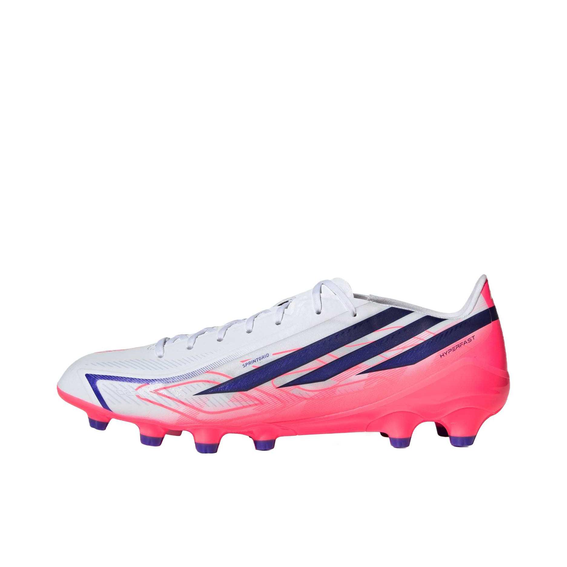 推荐商品：adidas F50 LEAGUE HG 足球鞋 胶质短钉人造草坪 低帮/云白色/太阳紫色