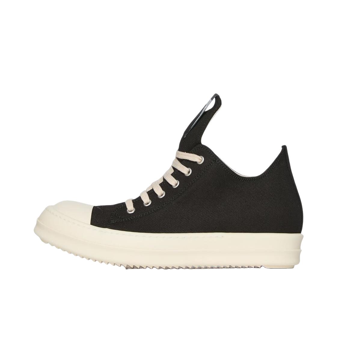 推荐商品：Rick Owens DRKSHDW 运动休闲鞋 时尚百搭防滑耐磨舒适轻便牛皮圆头帆布厚底 深黑色/米色