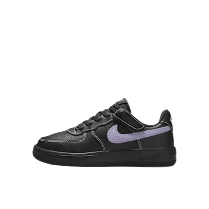 推荐商品：Nike Air Force 1 板鞋儿童 透气舒适防滑耐磨轻便休闲 低帮/小童/黑色 