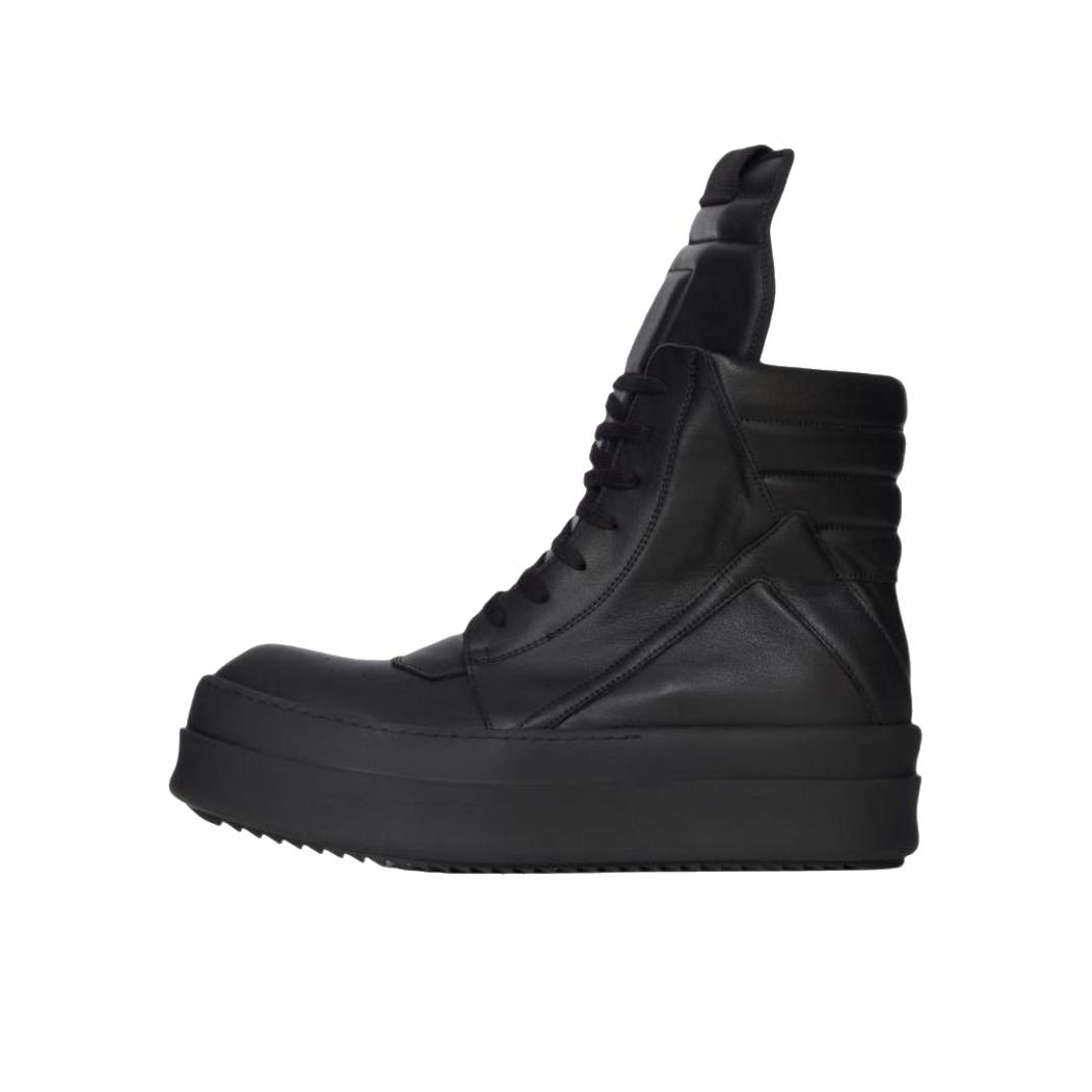 推荐商品：Rick Owens RO CONCORDIANS MEGA BUMPER Geobaster 板鞋 牛皮圆头拉链 黑色