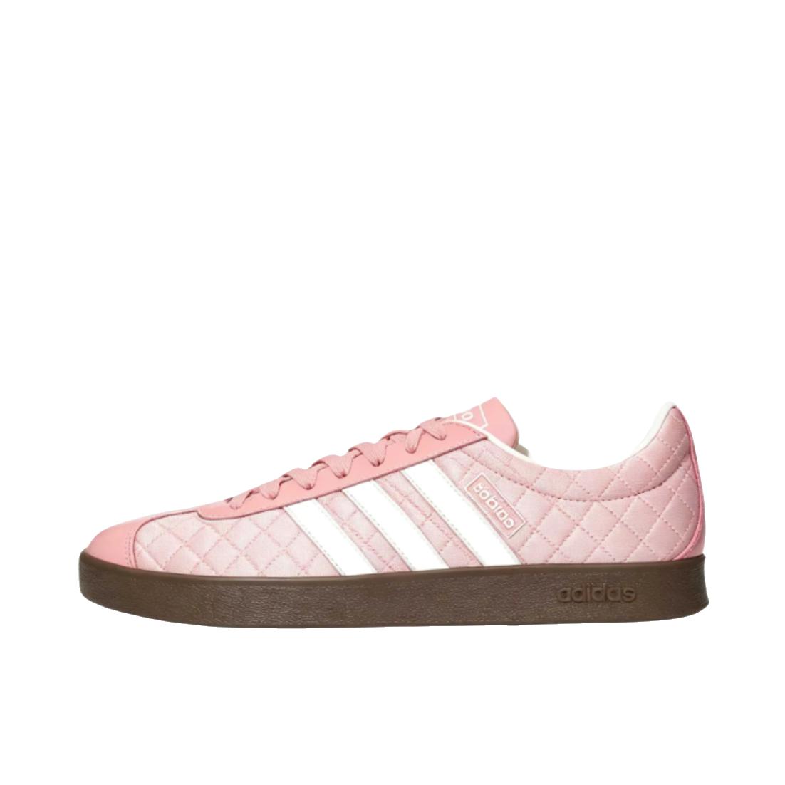 推荐商品：adidas VL Court T头鞋 德训鞋 板鞋 休闲舒适轻便减震耐磨防滑轻运动复古圆头 低帮/粉色/白色
