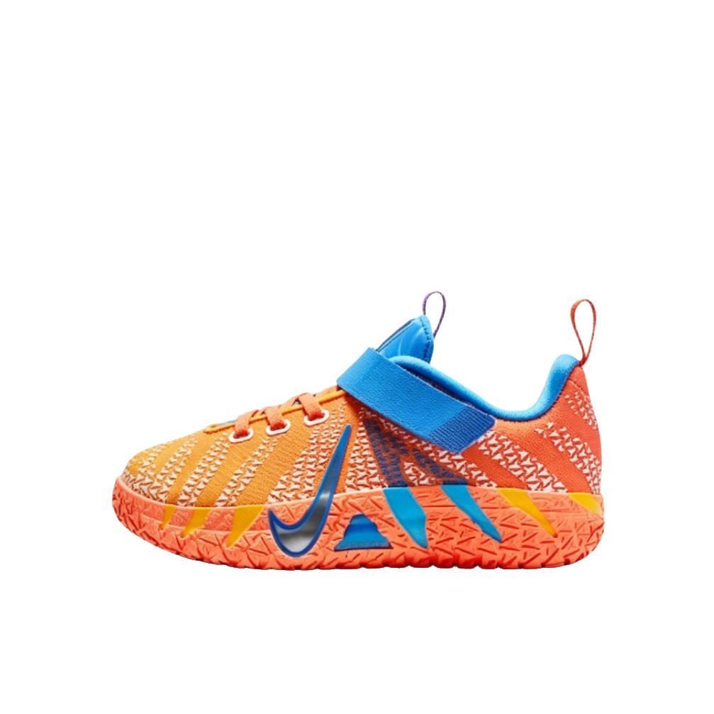 推荐商品：Nike/耐克 JA3 莫兰特3 儿童篮球鞋 魔术贴抓地低帮缓震 鸳鸯款/魔术贴/小童/橙色/蓝色