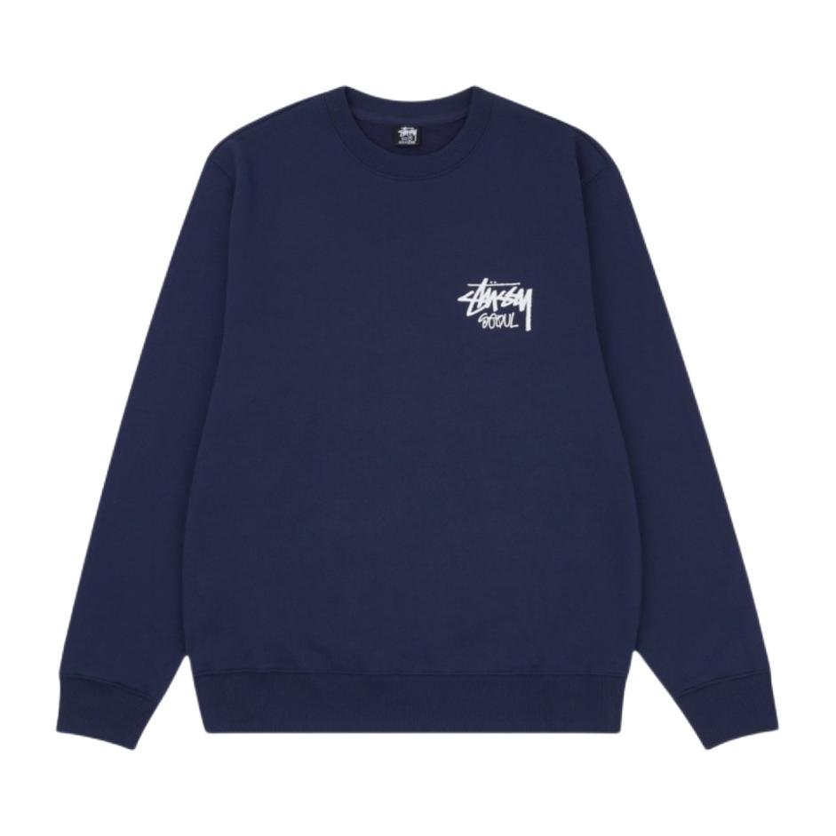 Stussy/斯图西 首尔限定落肩套头圆领长袖卫衣 3913980-navy 海军蓝