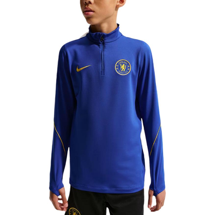 推荐商品：Nike/耐克童装 修身徽标长袖足球服 男中大童 II2465 亮蓝