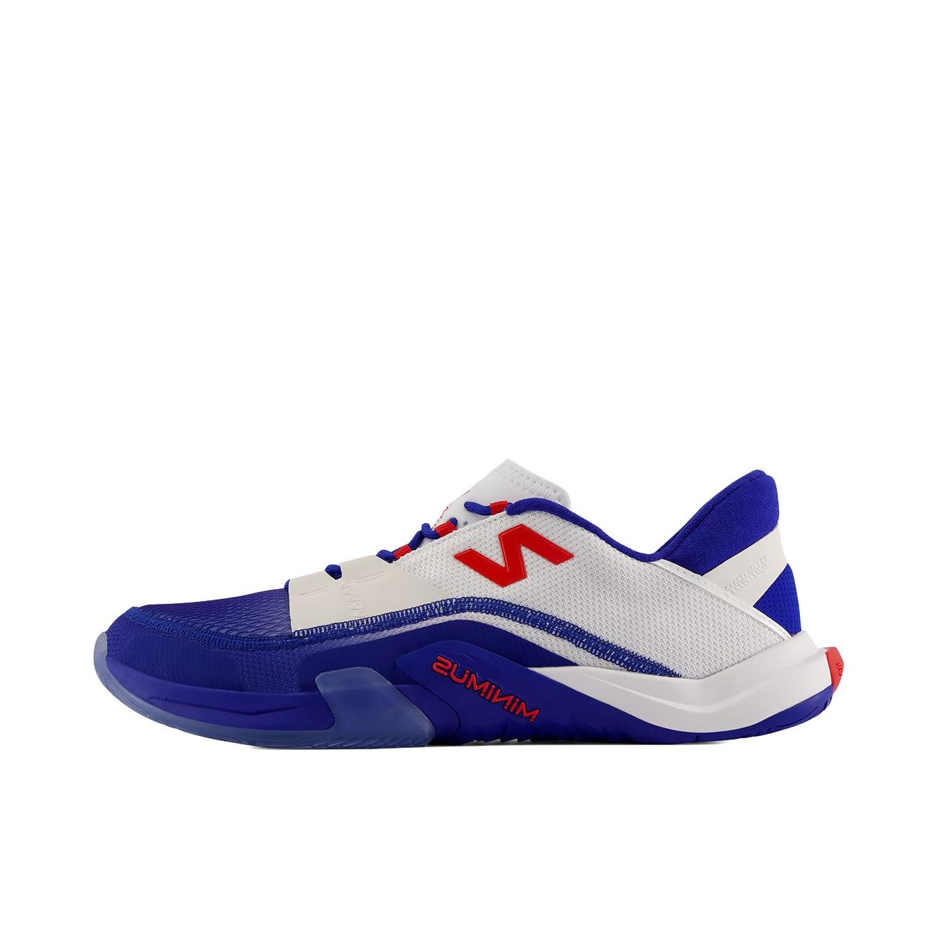 推荐商品：New Balance Minimus TR v2 防滑 低帮 平跟 圆头 训练鞋 蓝色/白色/红色